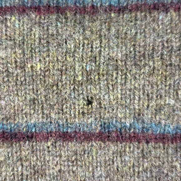 VTG Shetland St. Edmund’s Distressed 100% Wool Brown Striped Women’s Casual - Picture 4 of 6